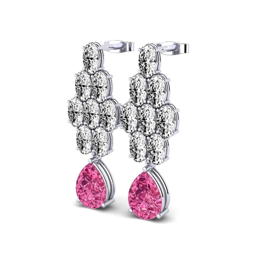 Turmalina Rosa Brincos Feminino Egino