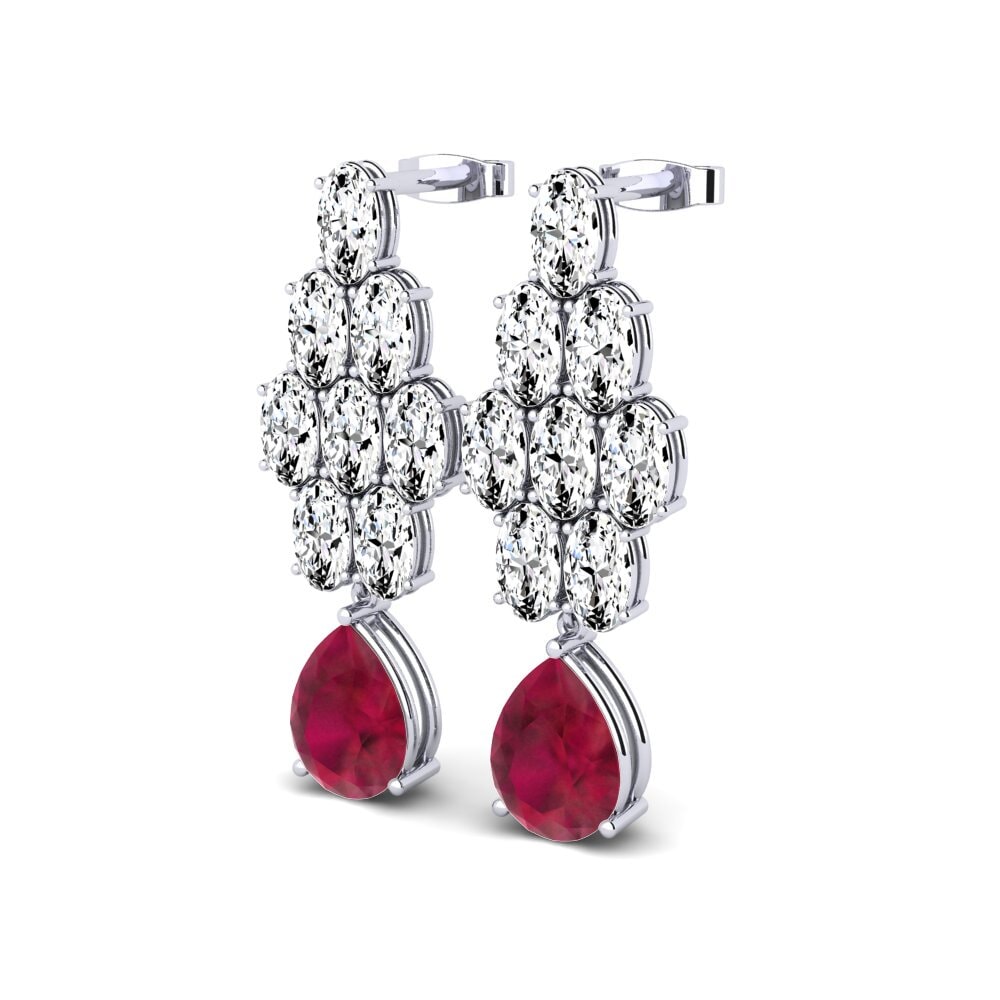 Đá Ruby / Hồng Ngọc Bông tai nữ Egino