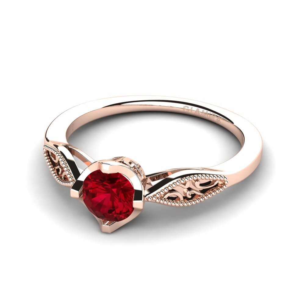 Red Zirconia Engagement Ring Eglantine