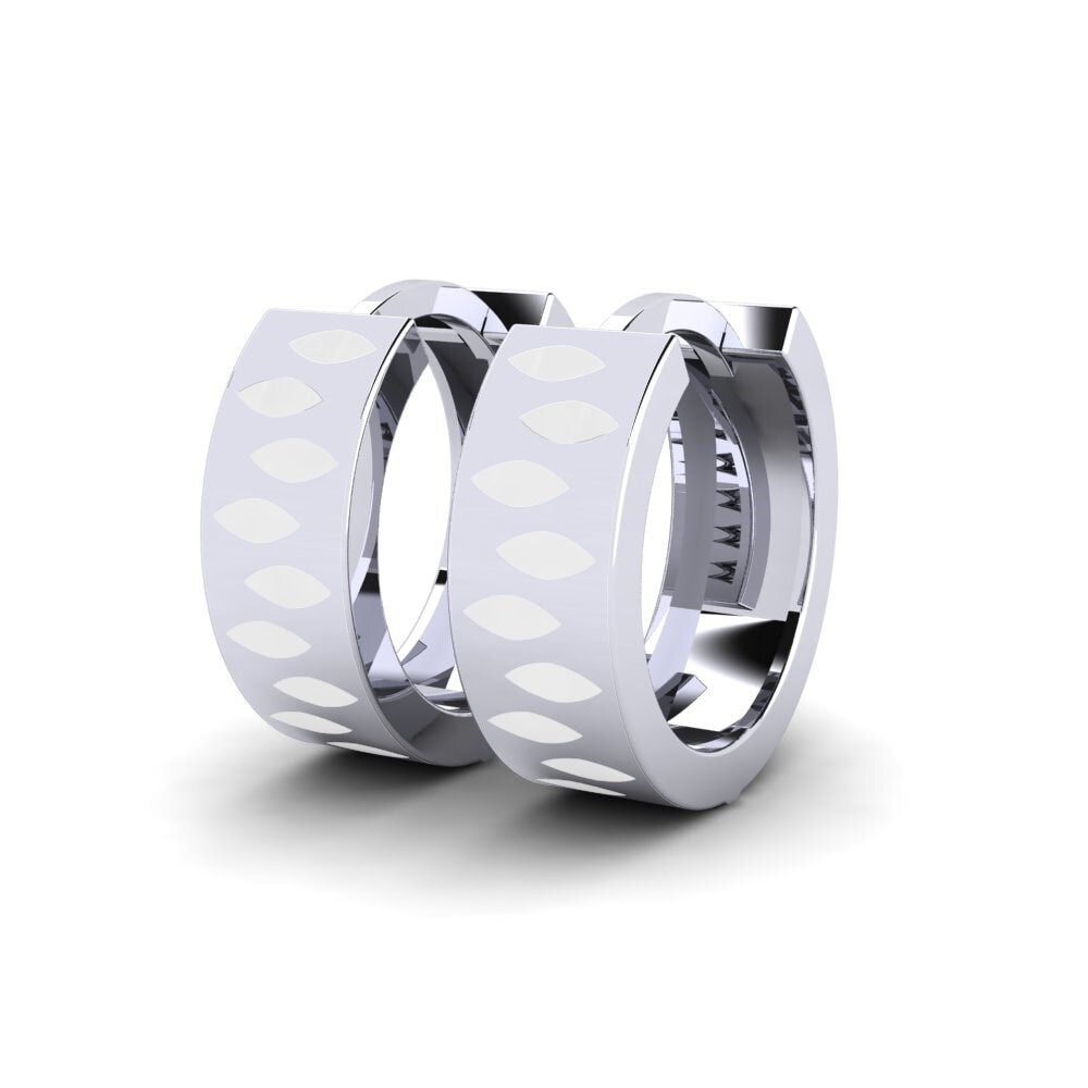 14k Oro Blanco Pendientes Egtore