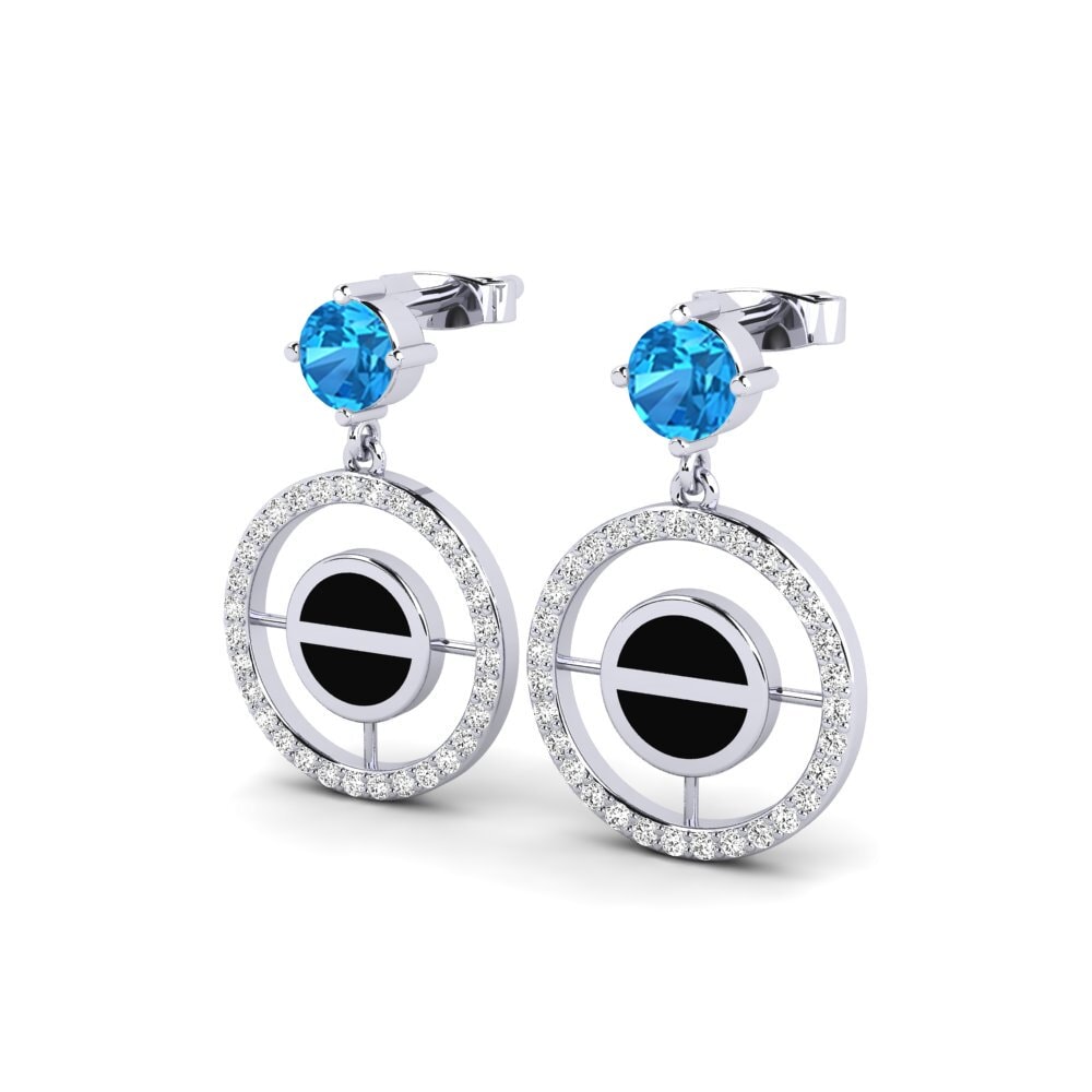 Topacio azul Pendiente de mujer Eguzki