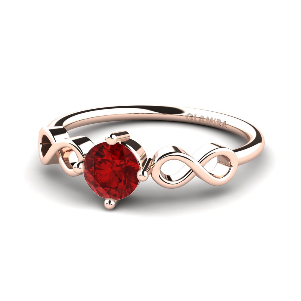 18ct Rose Gold Ruby (Lab Created) Women's Ring Ehtel
