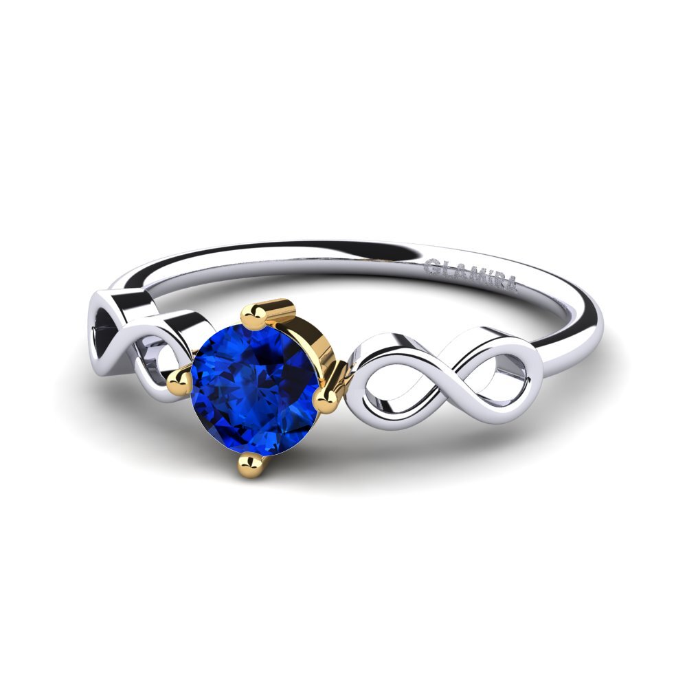 18ct White & Yellow Gold Sapphire (Lab Created) Women's Ring Ehtel