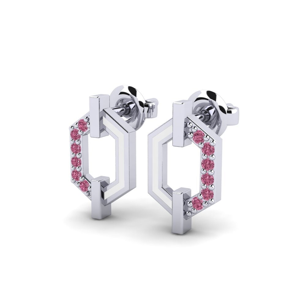 Plata 925 Granate Rhodolite Pendiente de mujer Eiche