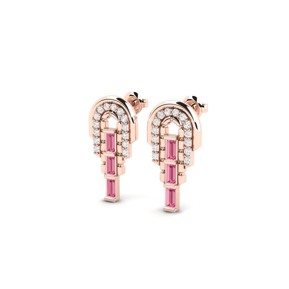 14k Rose Gold Pink Sapphire Women's Earring Eichel