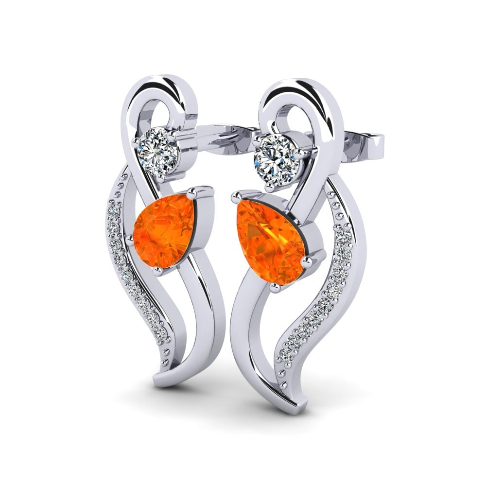 Pera Zafiro Naranja Pendiente de mujer Eider
