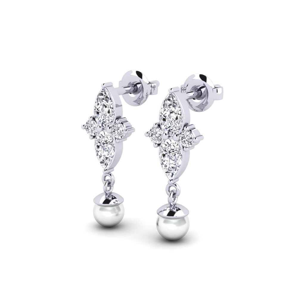 White Silver Diamond Women's Earring Eiffel