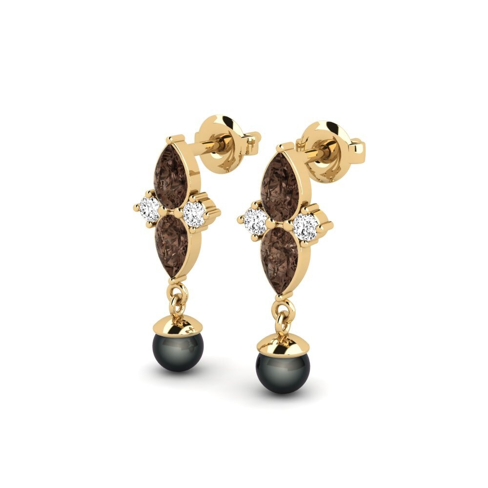 Quartz Fumé Boucle d'oreille femme Eiffel
