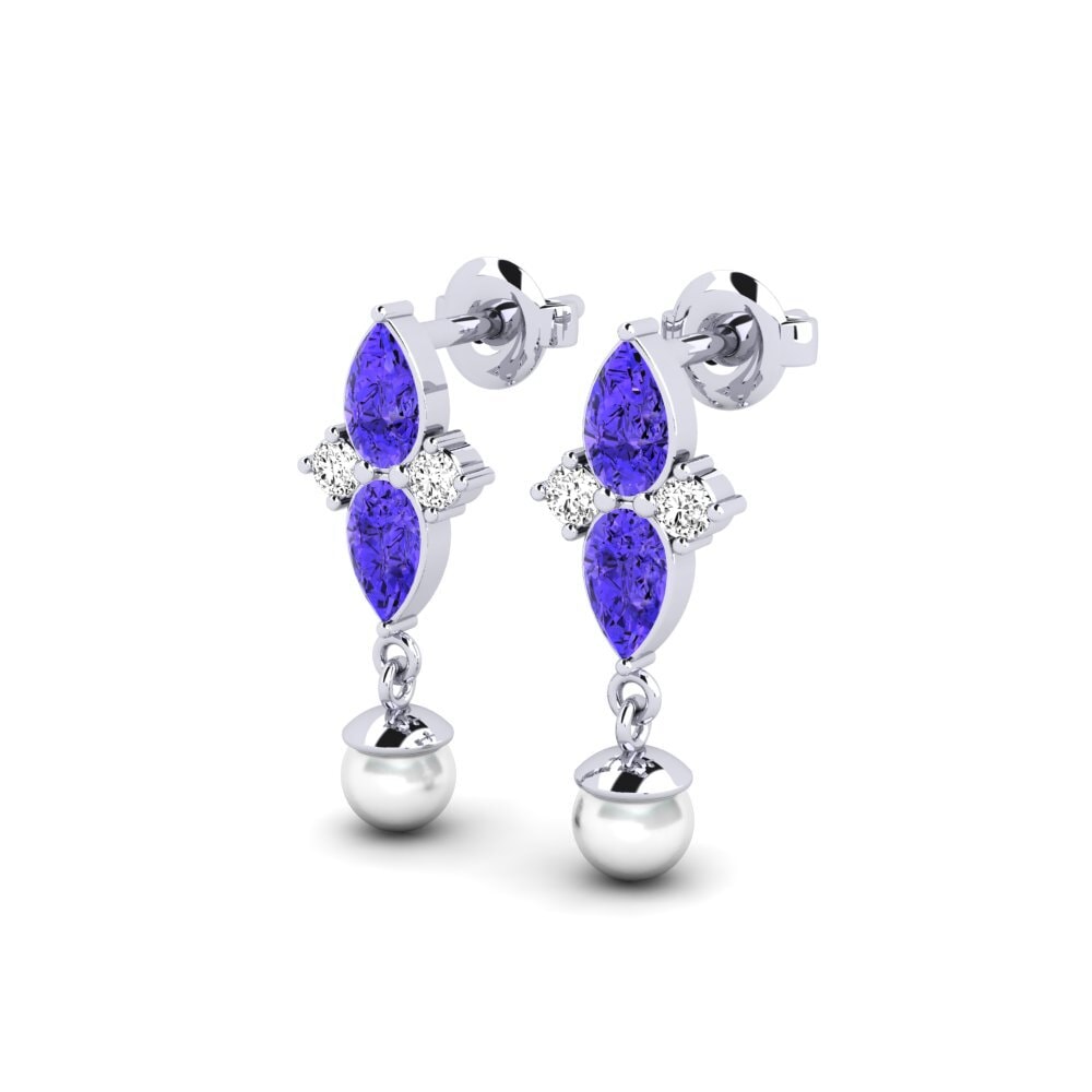 Plata 925 Tanzanita Pendiente de mujer Eiffel