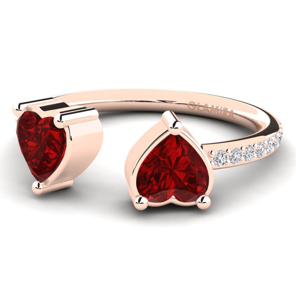 18ct Rose Gold Ruby (Lab Created) Engagement Ring Eionia