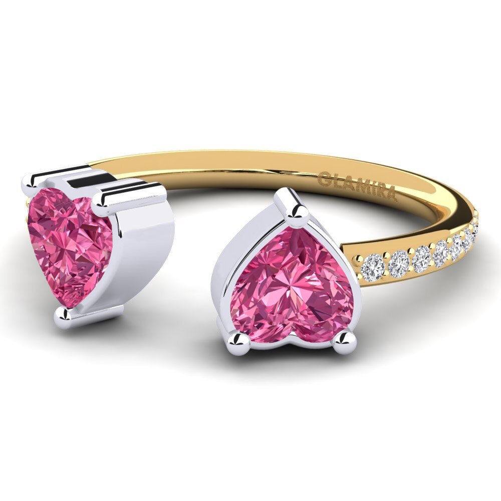 14ct Yellow & White Gold Pink Tourmaline Engagement Ring Eionia