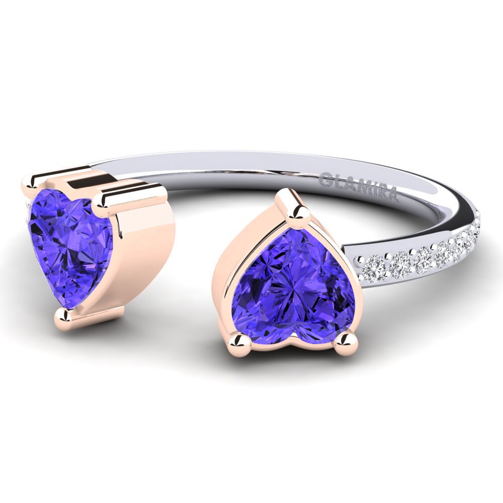 14ct White & Rose Gold Tanzanite Engagement Ring Eionia