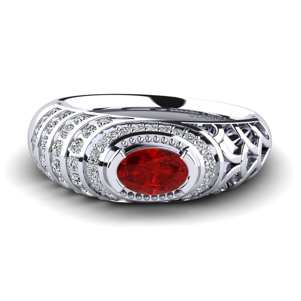Rubí (Creado en laboratorio) Anillo de compromiso Eirene