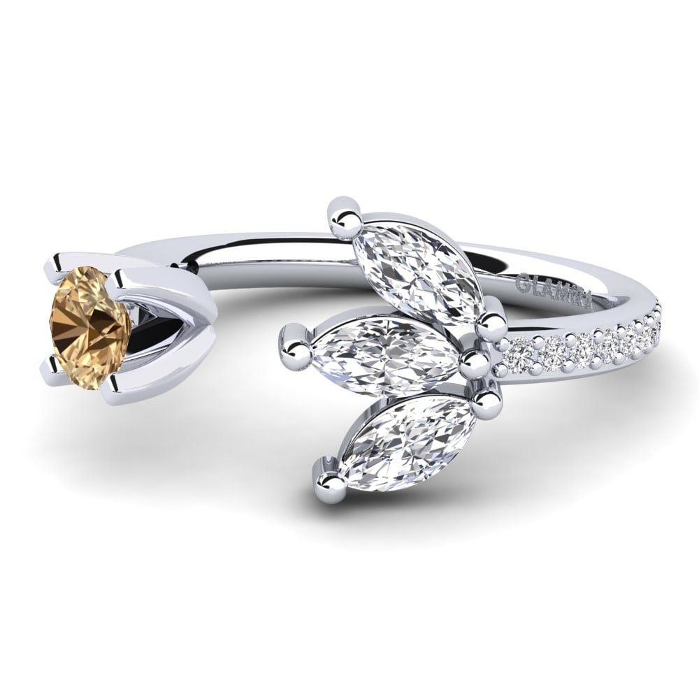 Open Brown Diamond Engagement Rings