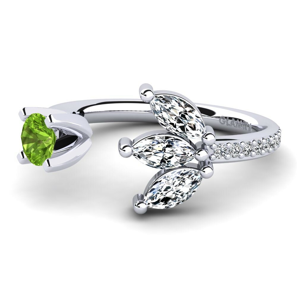 Anillos de compromiso Peridoto Abiertos