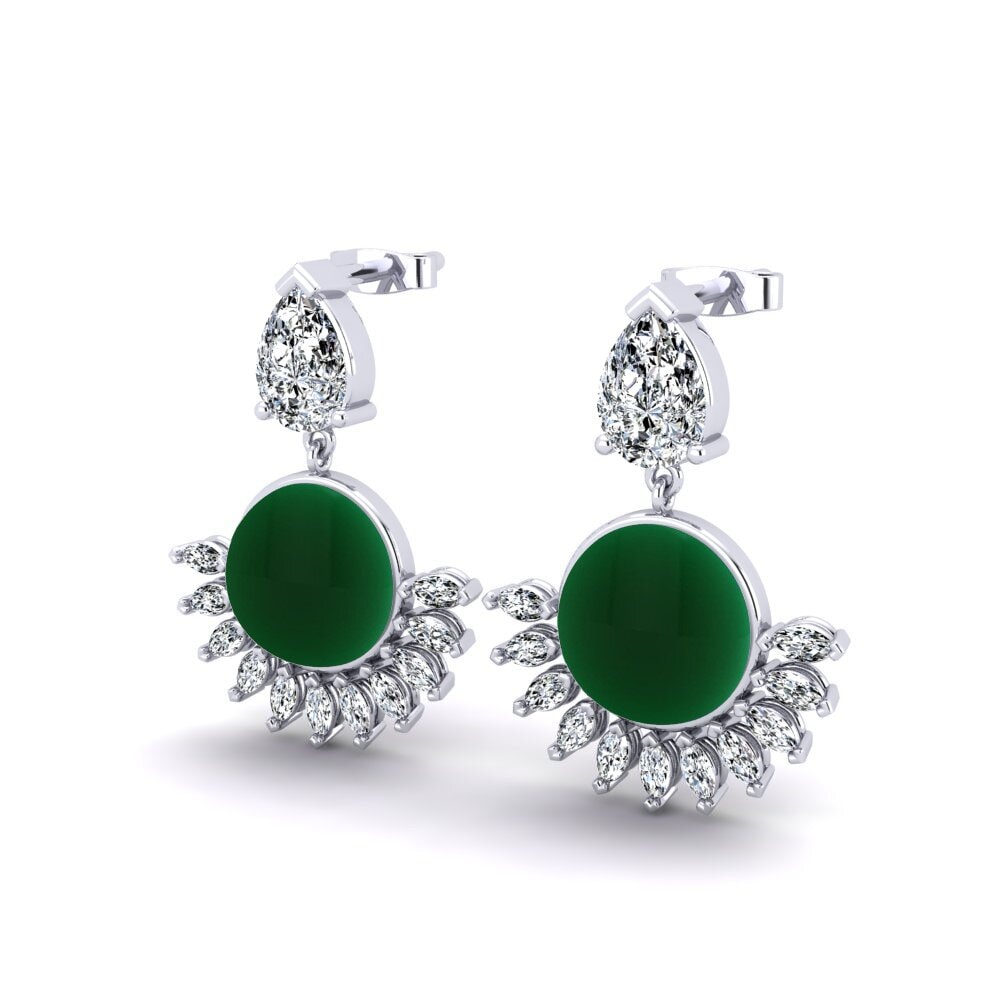 Đá Cabochon Ngọc Lục Bảo Bông tai nữ Eisner