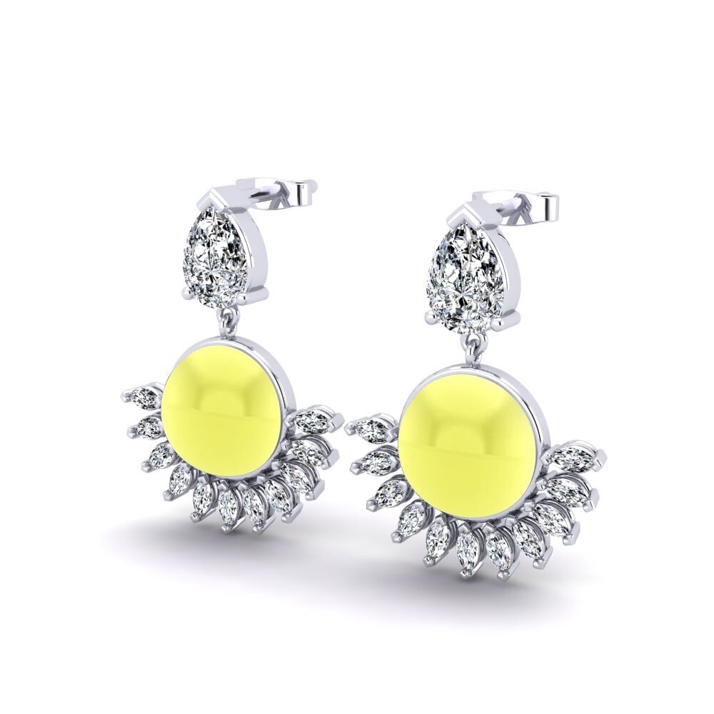 Cabochon Lemon Topaz Women's Earring Eisner