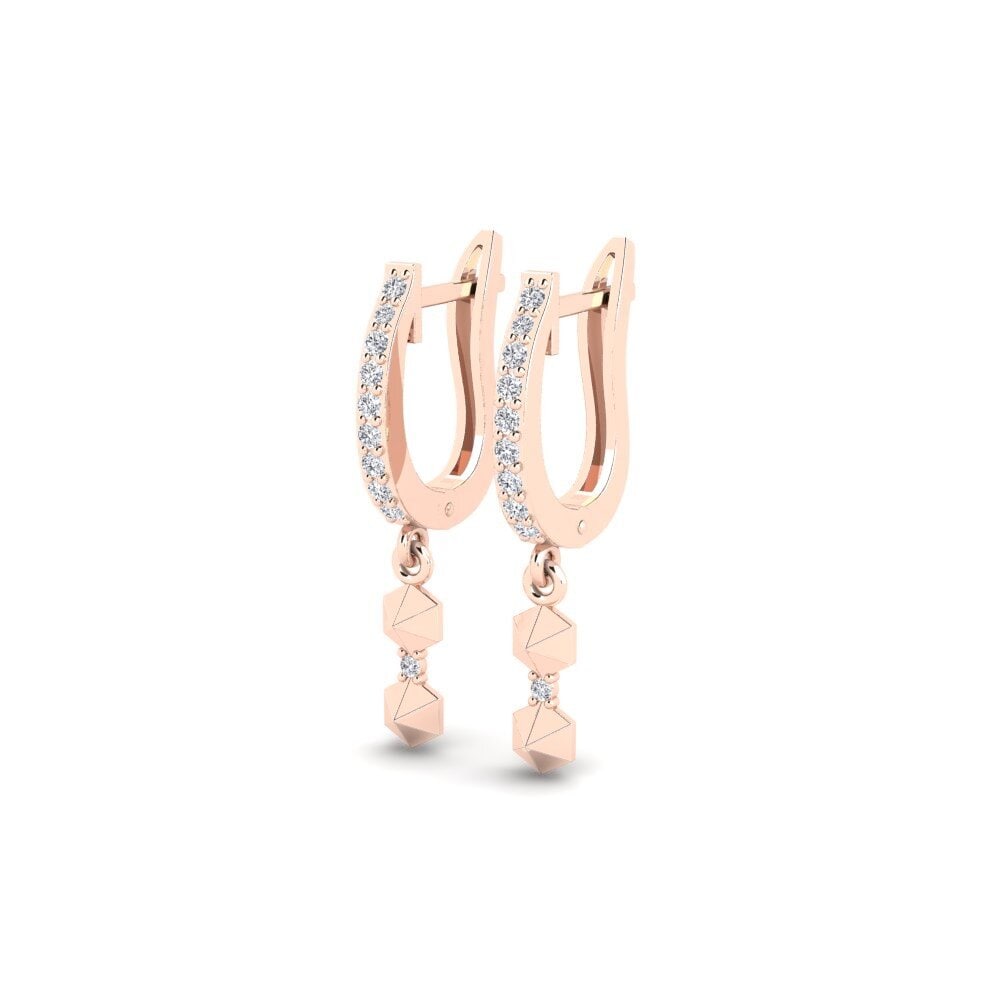 14k Oro Rosa Pendiente de mujer Ekangami