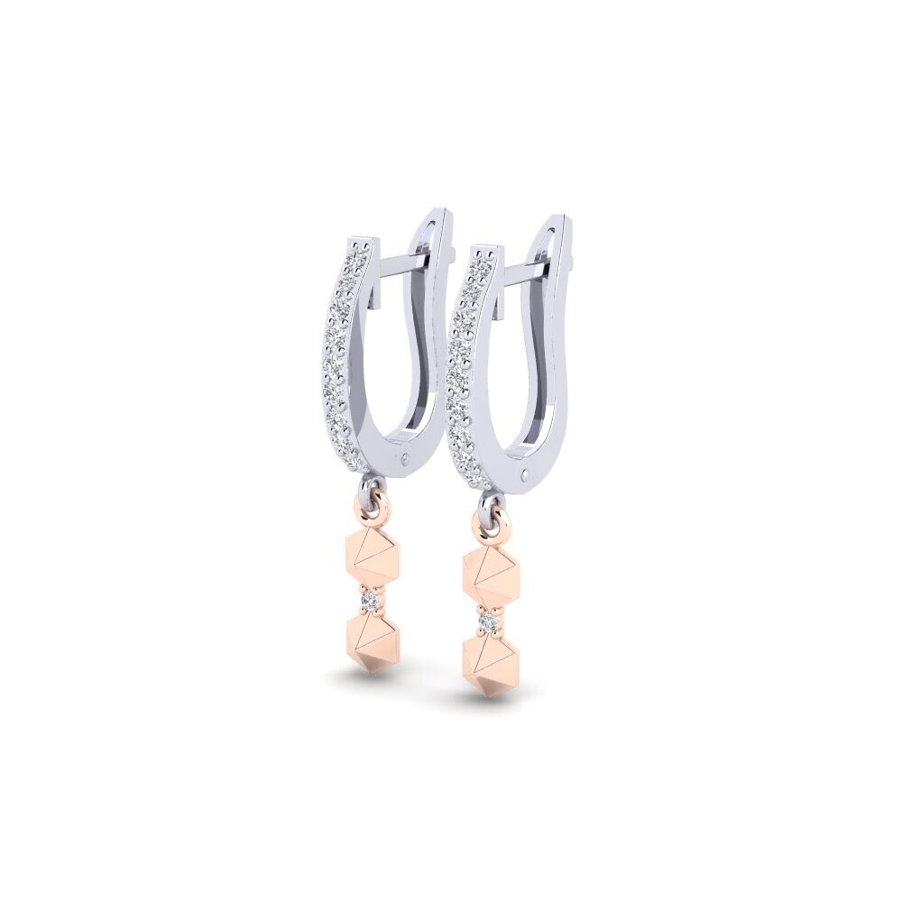 14k White & Rose Gold Women's Earring Ekangami