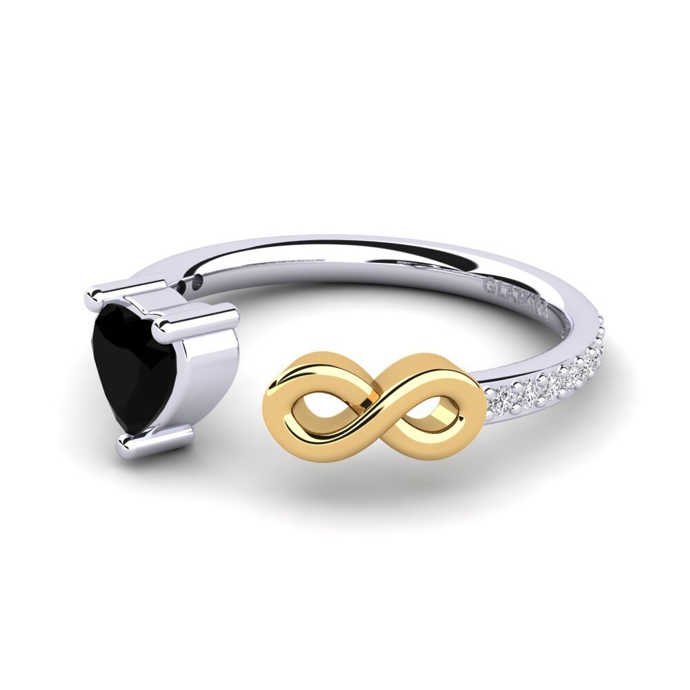 9ct White & Yellow Gold Black Onyx Ring Ekaterina