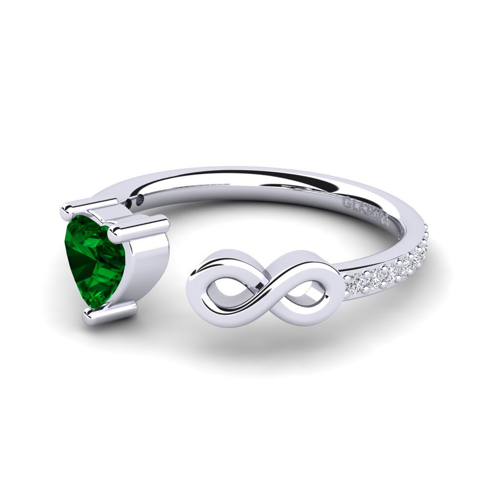 Heart Green Zirconia Ring Ekaterina