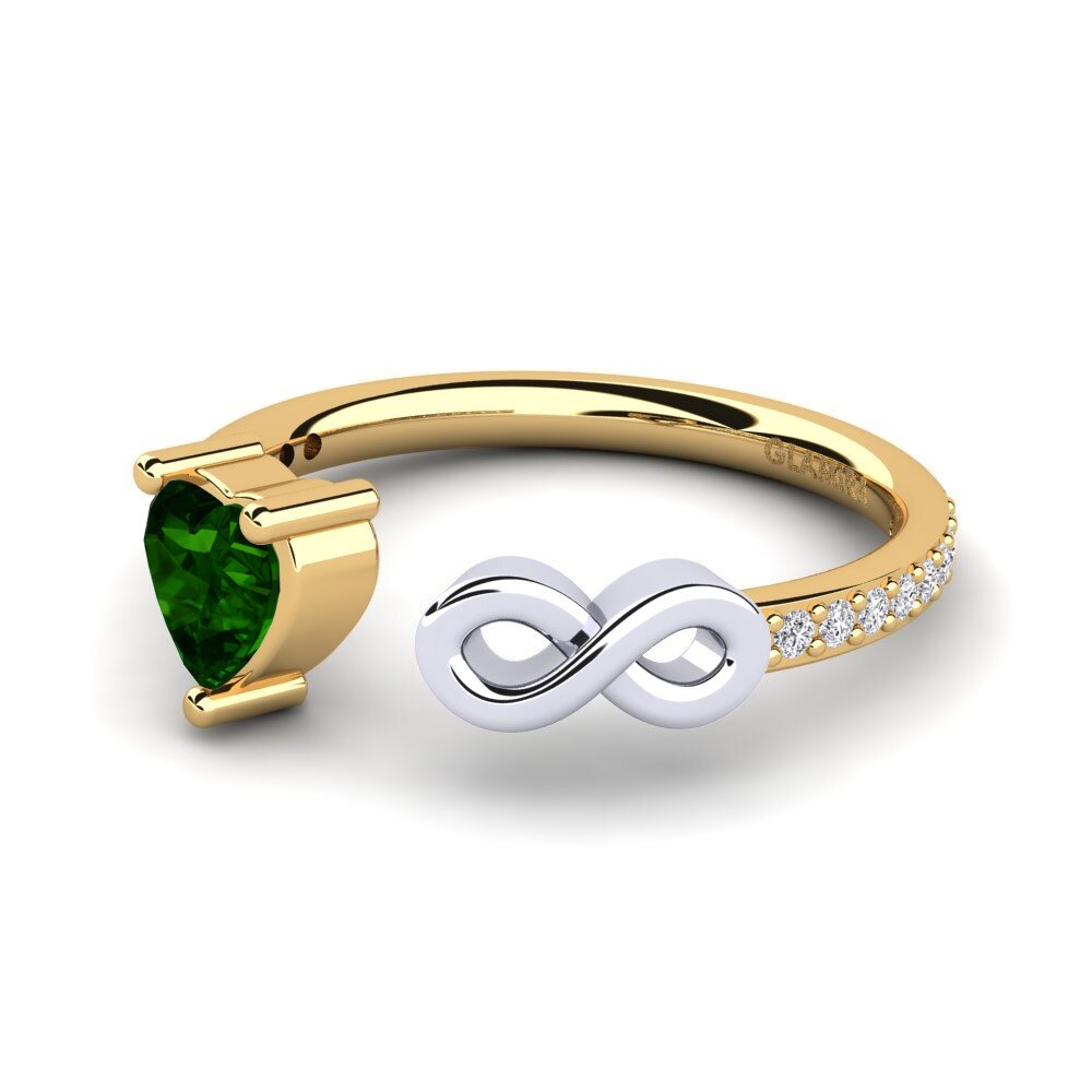 14ct Yellow & White Gold Green Tourmaline Ring Ekaterina