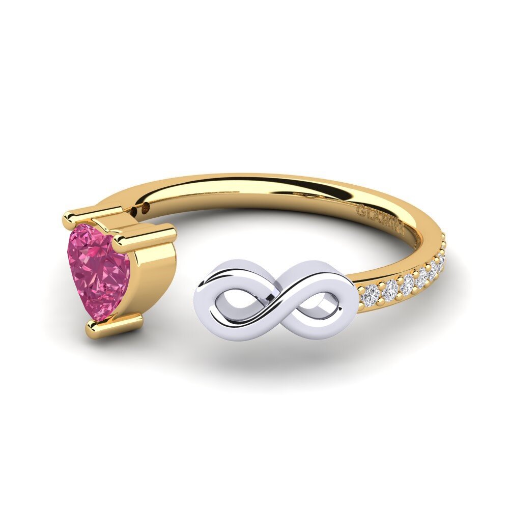 14ct Yellow & White Gold Pink Tourmaline Ring Ekaterina