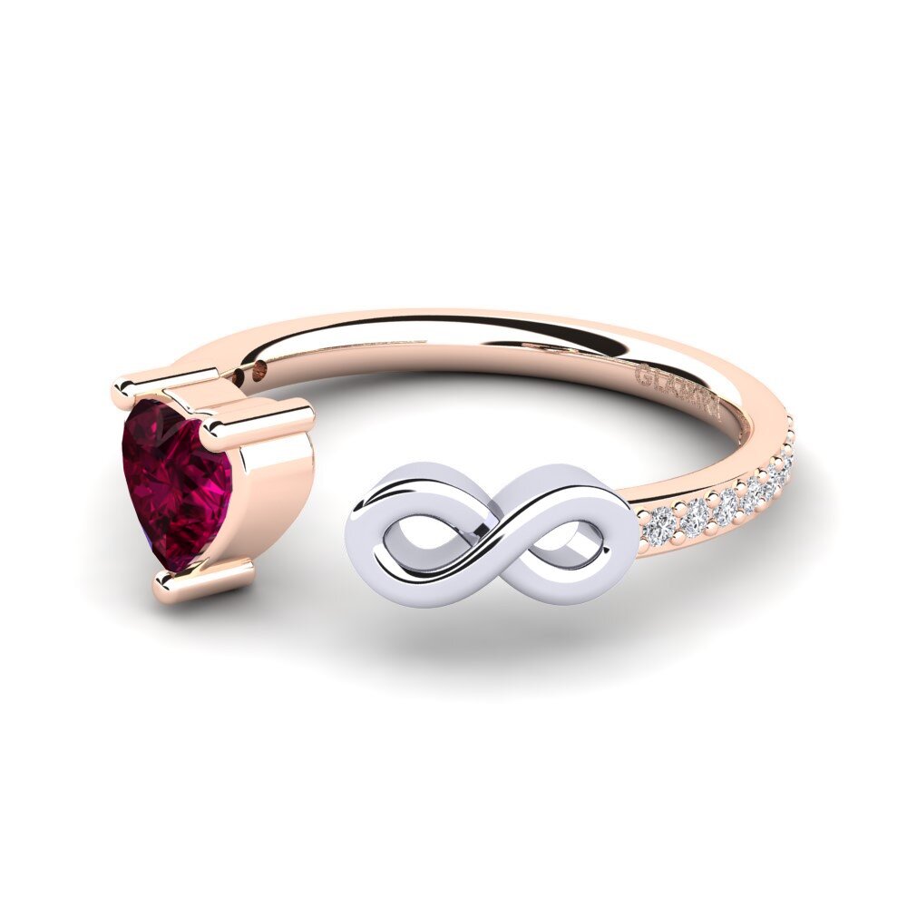 18ct Rose & White Gold Rhodolite Garnet Ring Ekaterina