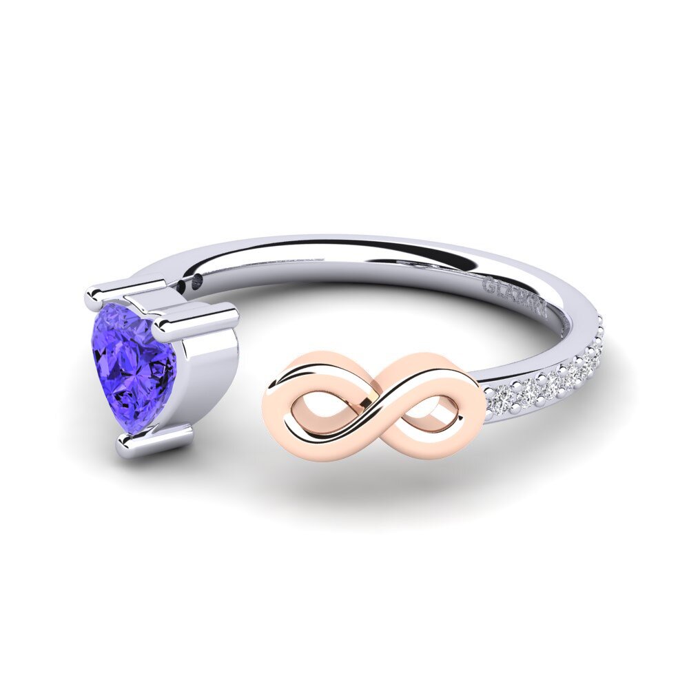 14ct White & Rose Gold Tanzanite Ring Ekaterina