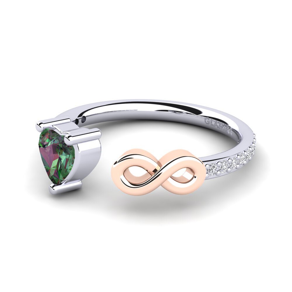18ct White & Rose Gold Mystic Topaz Ring Ekaterina