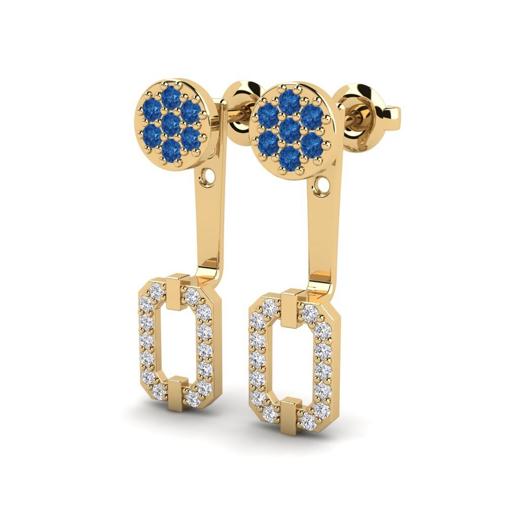 sapphire-zirconia ต่างหู Ekla