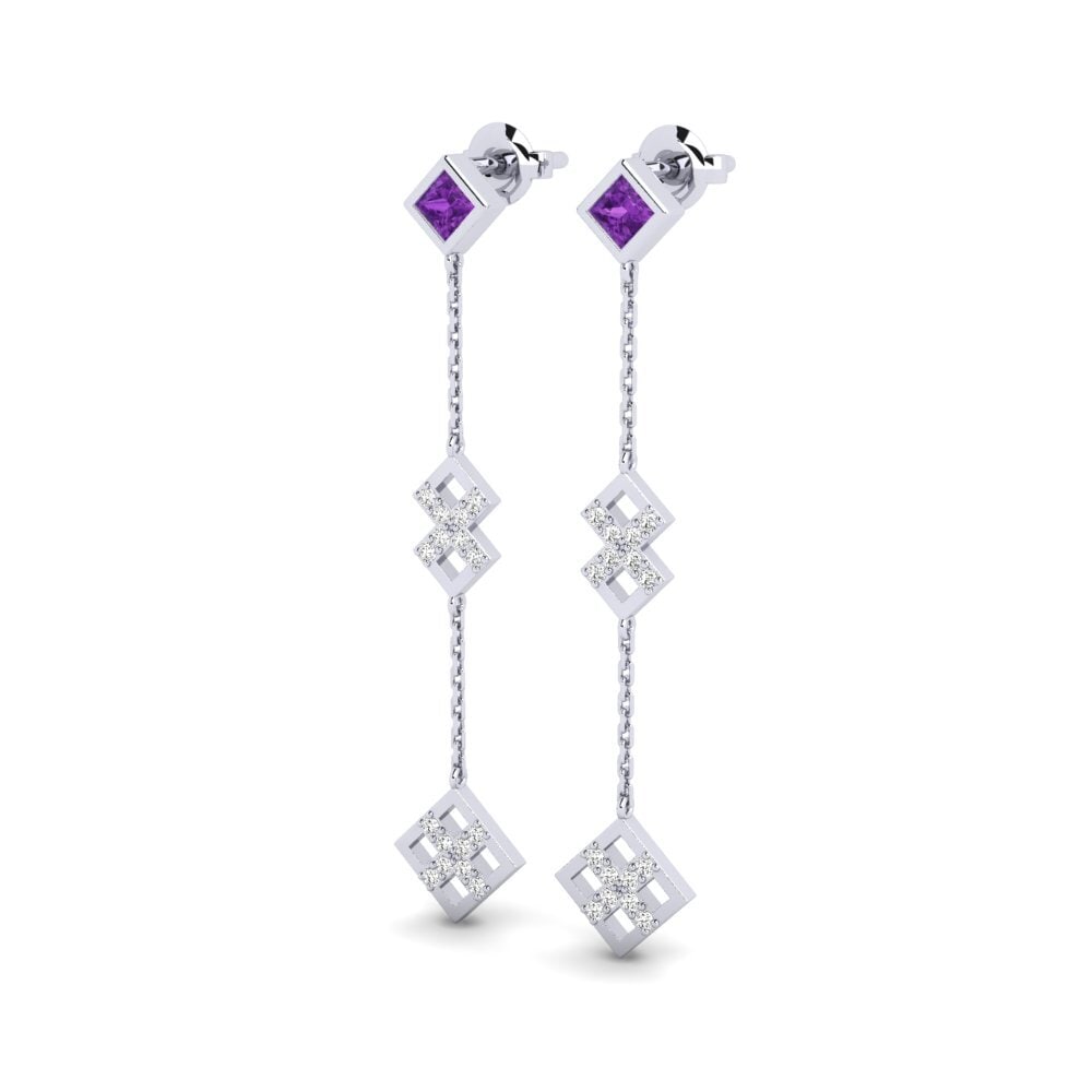 Weißgold 750 Amethyst Damen ohrring Elain