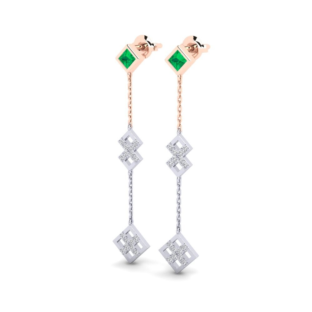 14k White & Rose Gold Women's Earring Elain