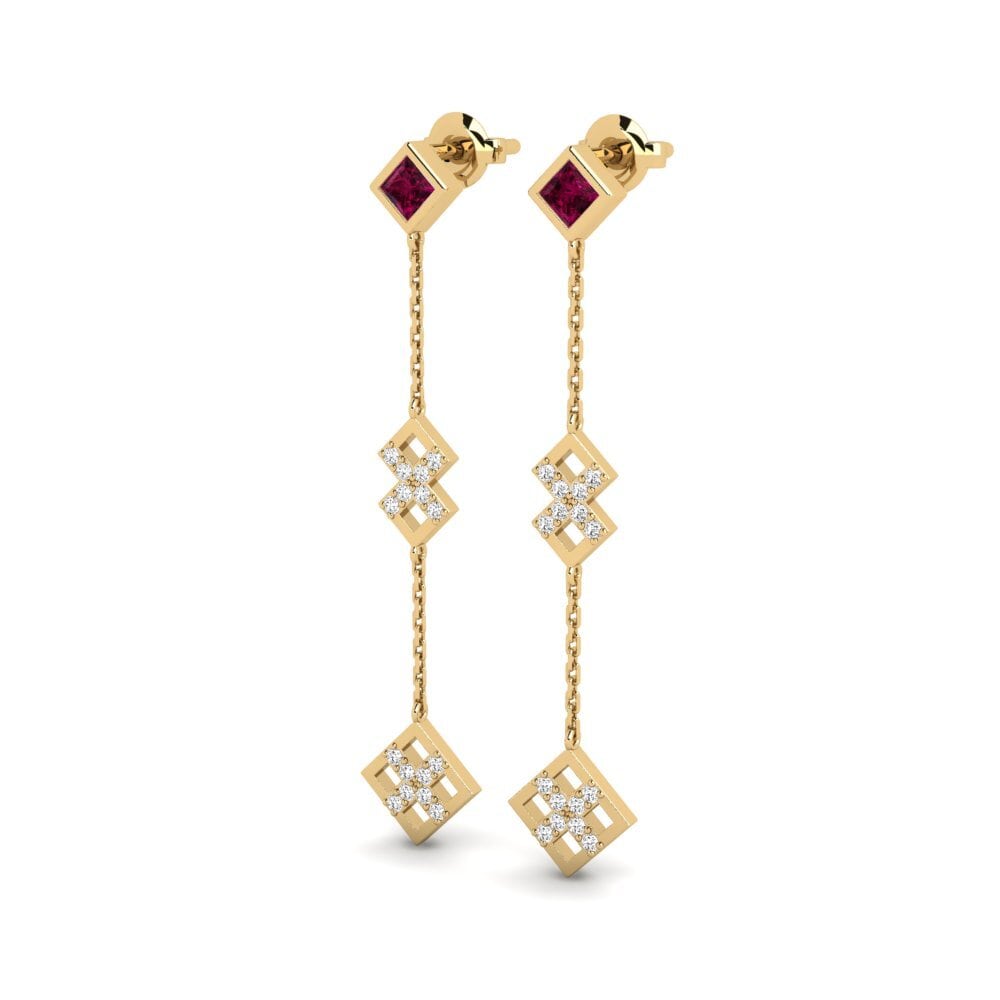 Đá Rhodolite Bông tai nữ Elain