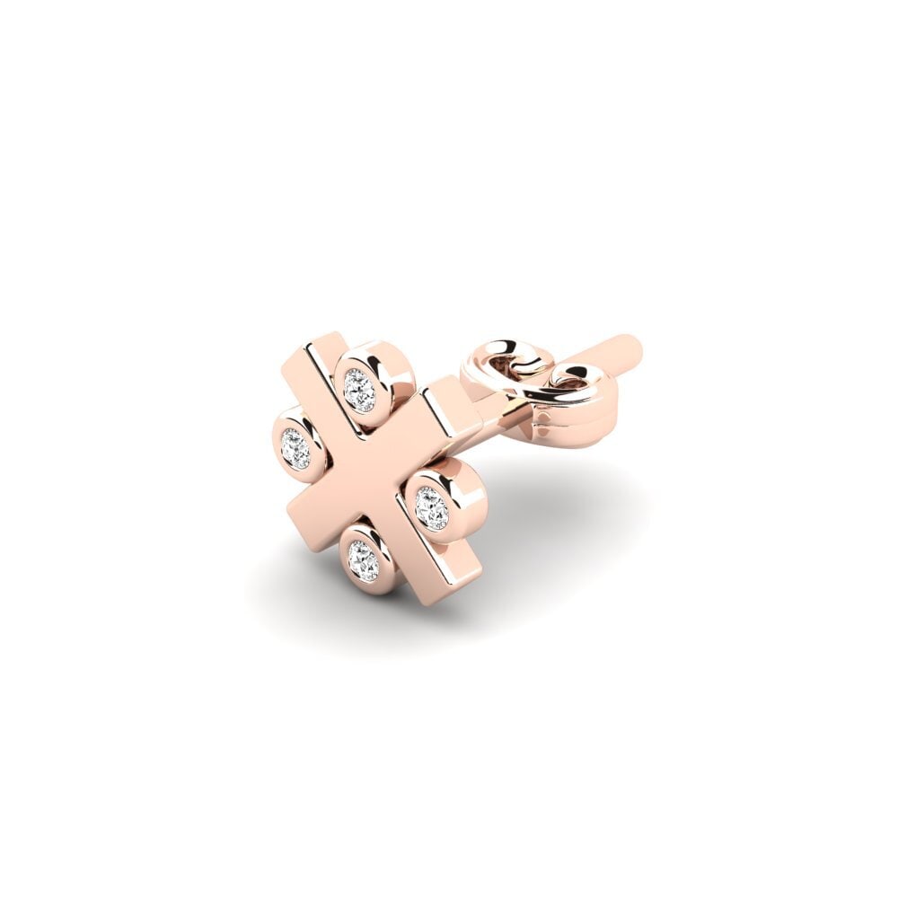 14ct Rose Gold Moissanite Men's Earring Elan