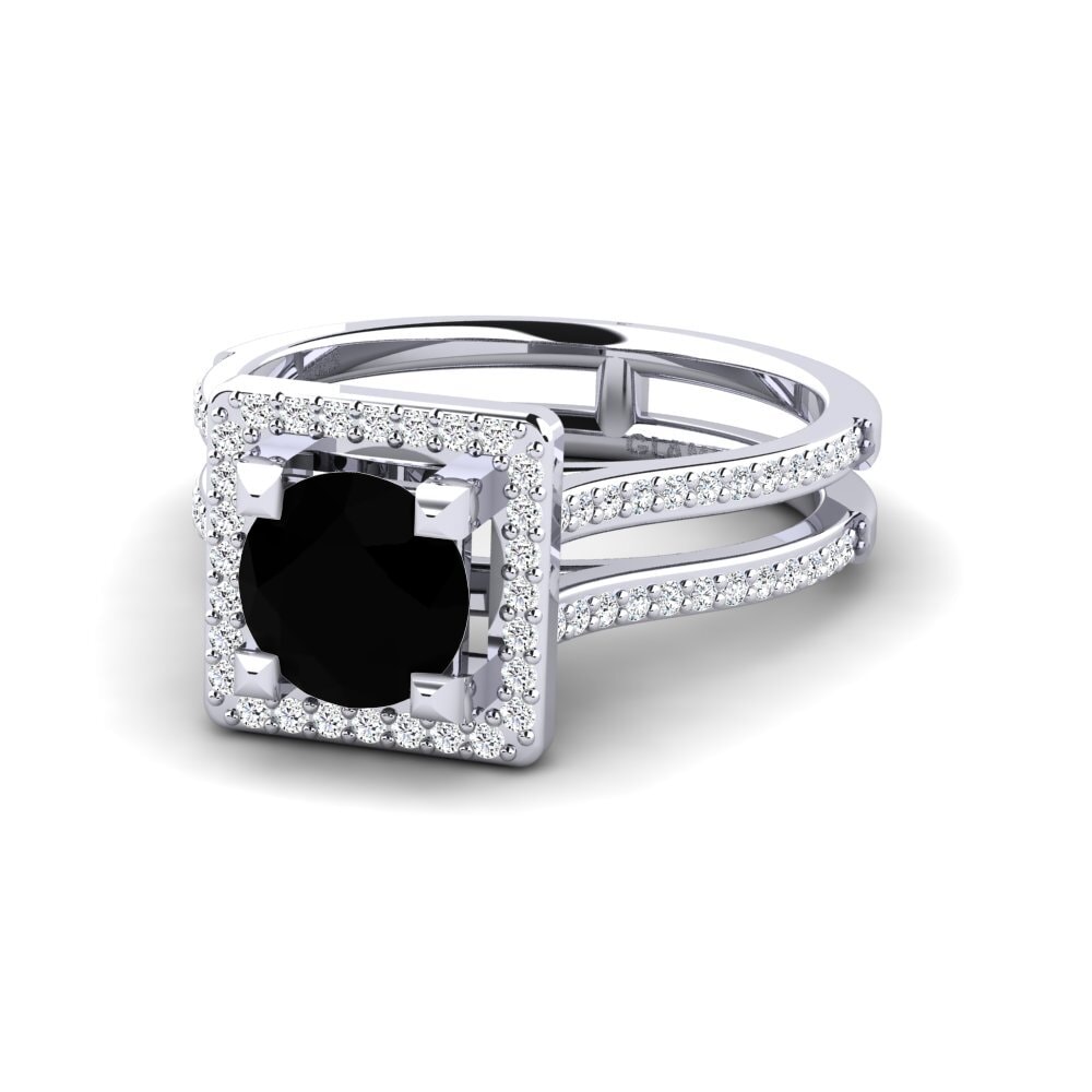 Black Diamond Engagement Ring Elara
