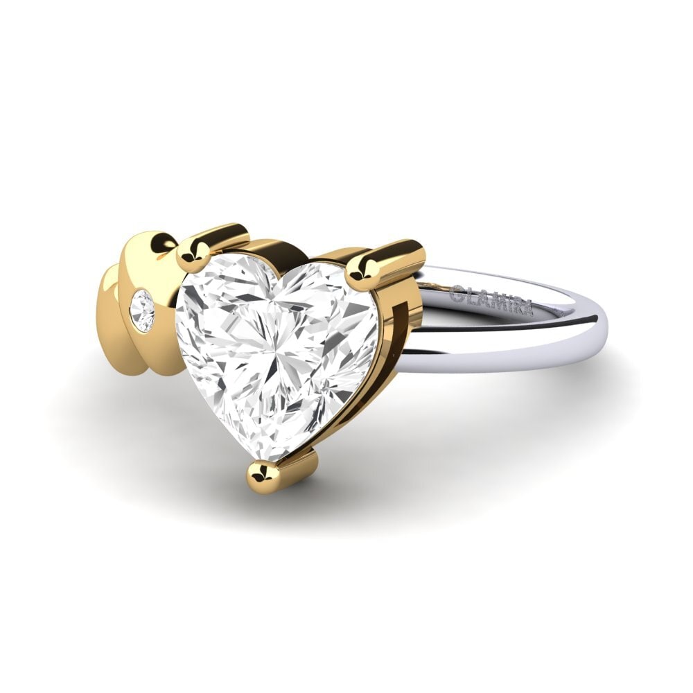 14ct White & Yellow Gold White sapphire Ring Elauna