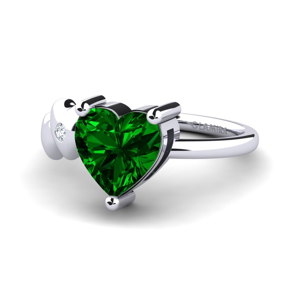 Heart Green Zirconia Ring Elauna