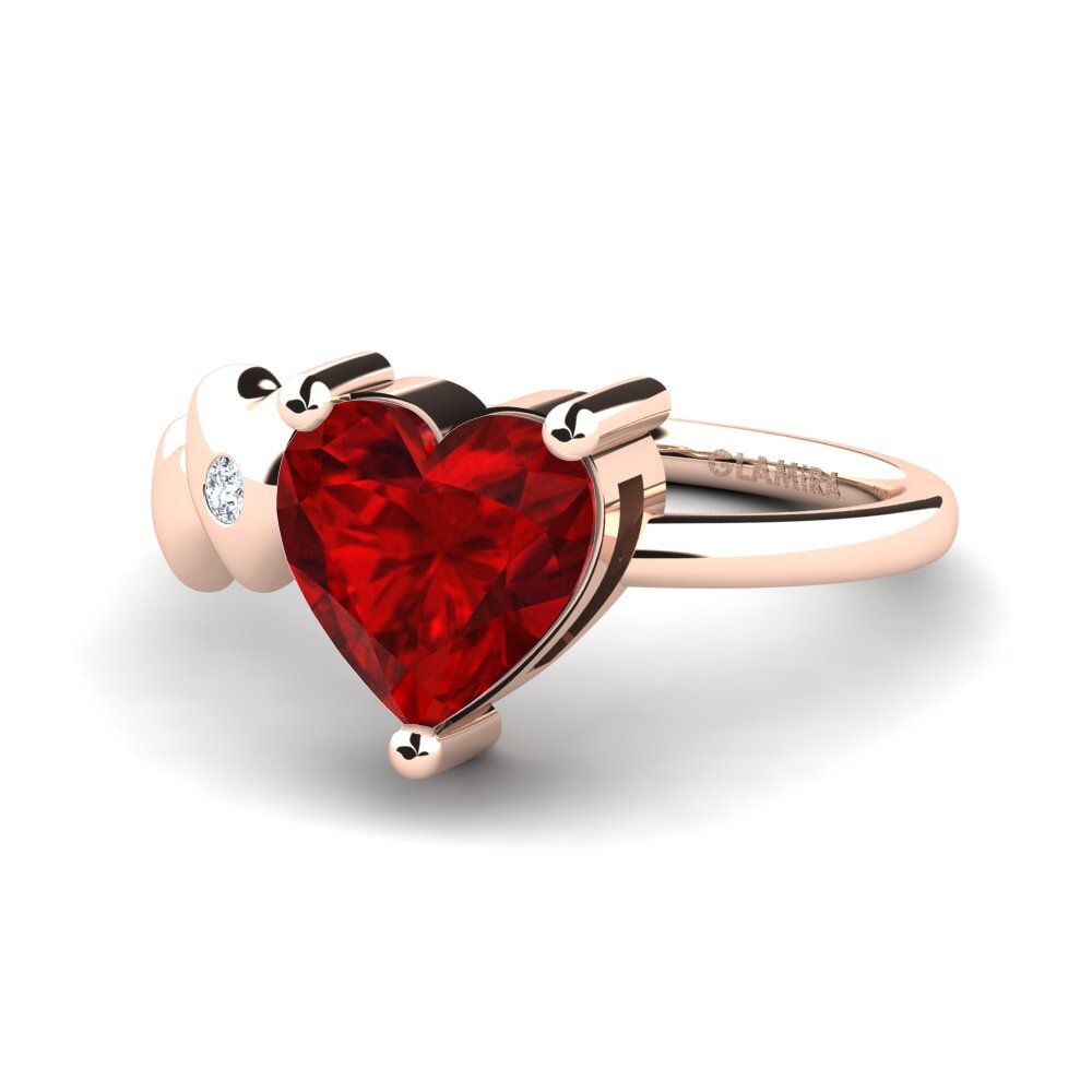 18ct Rose Gold Ruby (Lab Created) Ring Elauna