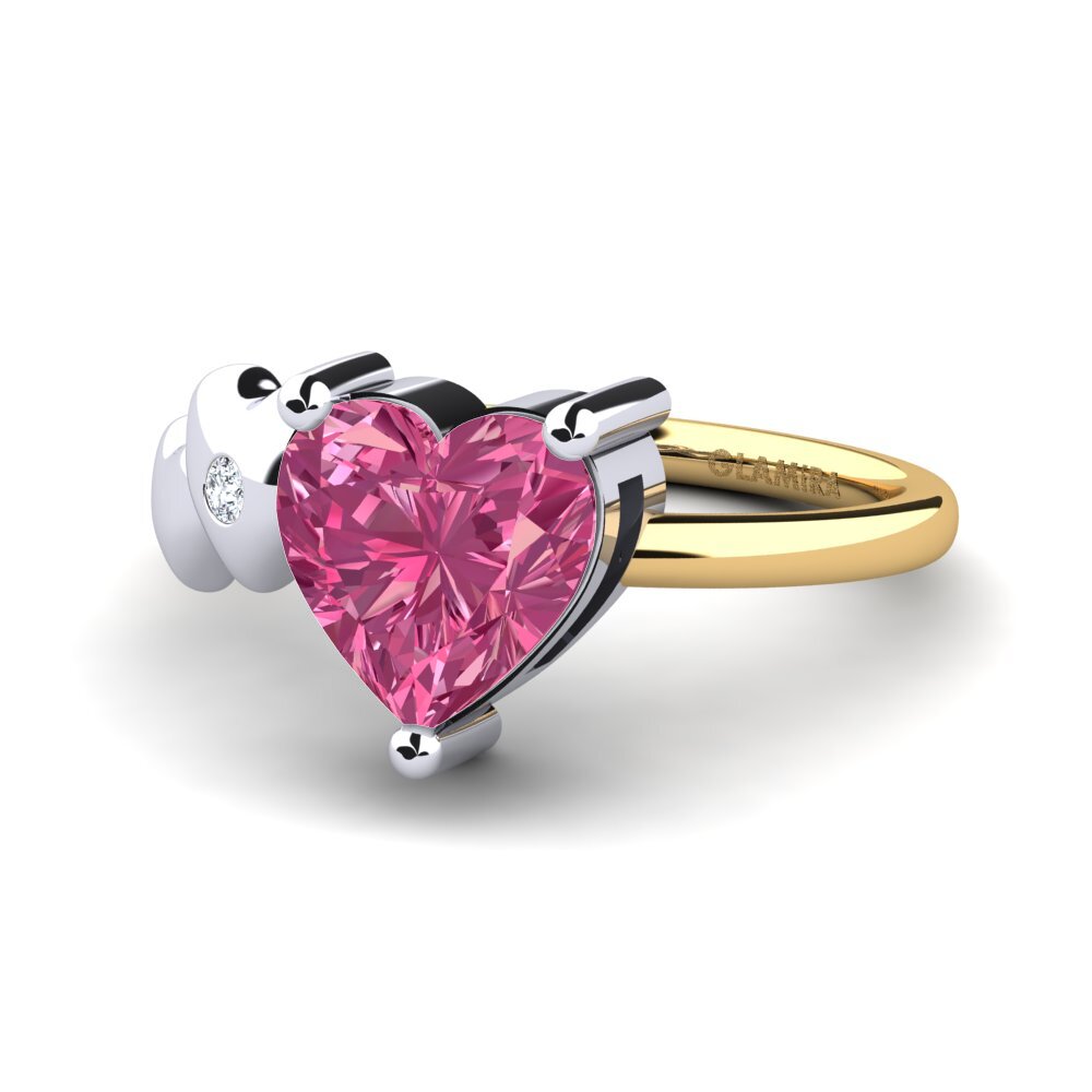 14ct Yellow & White Gold Pink Tourmaline Ring Elauna
