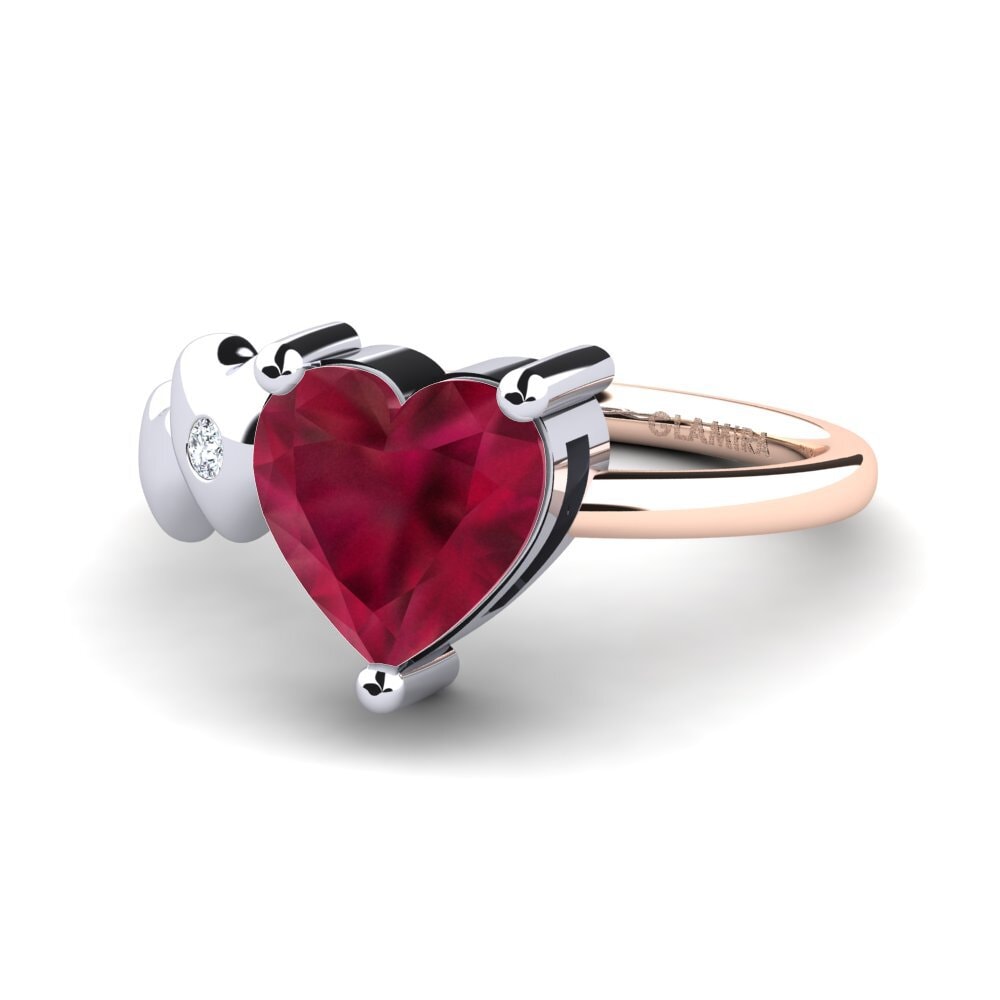 Corazón Rubí Anillo Elauna