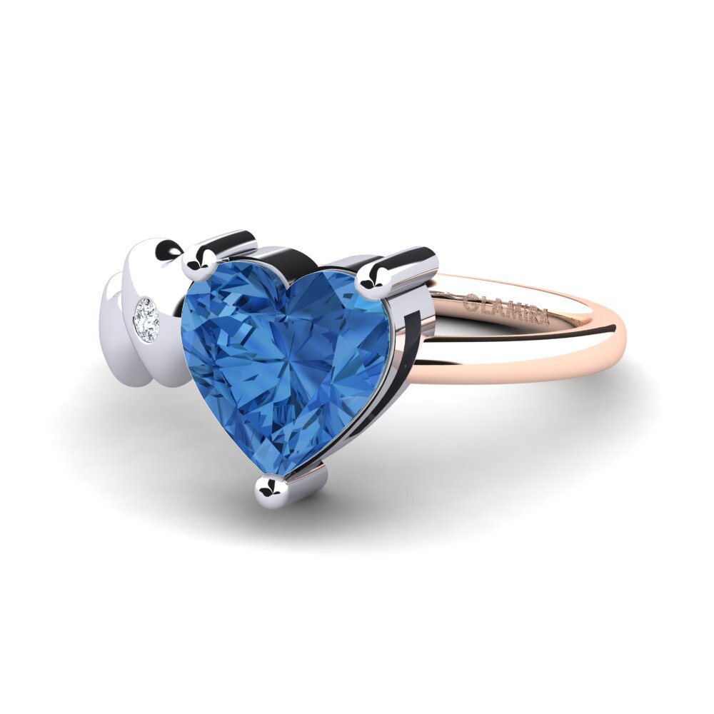 Circonita Azul Oscuro Anillo Elauna