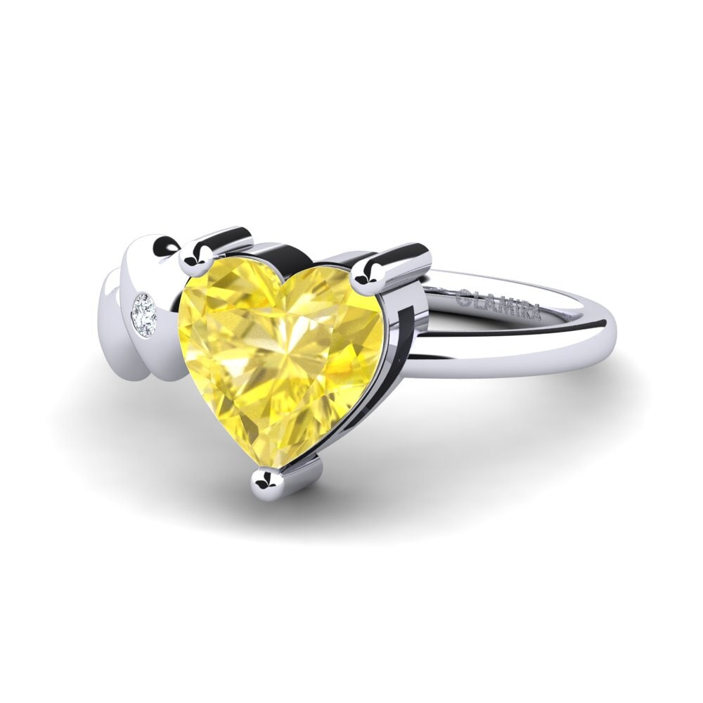 Heart Yellow Sapphire Ring Elauna