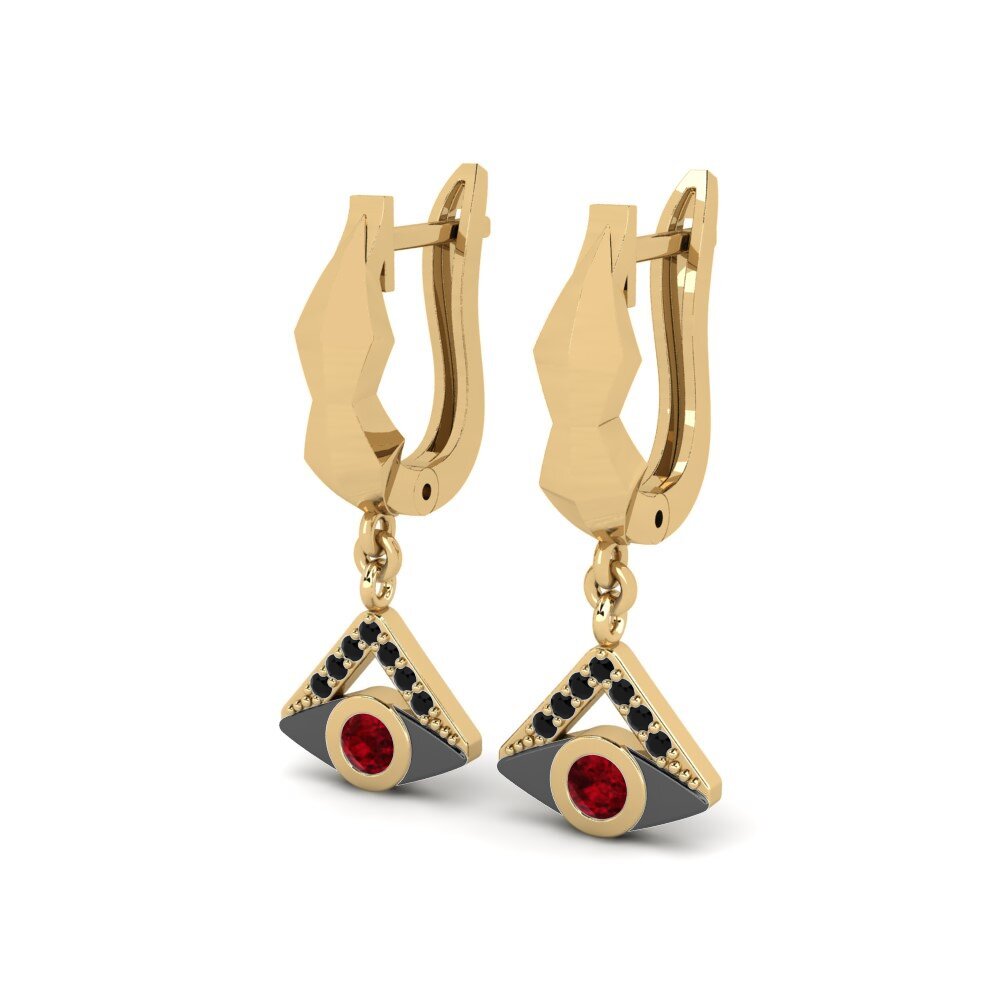 Rubis Boucle d'oreille femme Elbellezza