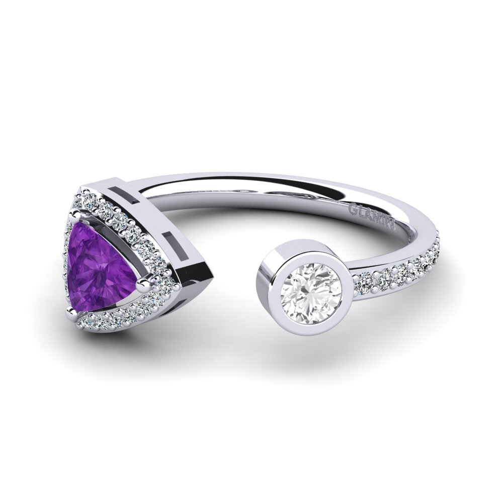 Trillion Amethyst Engagement Ring Elberga