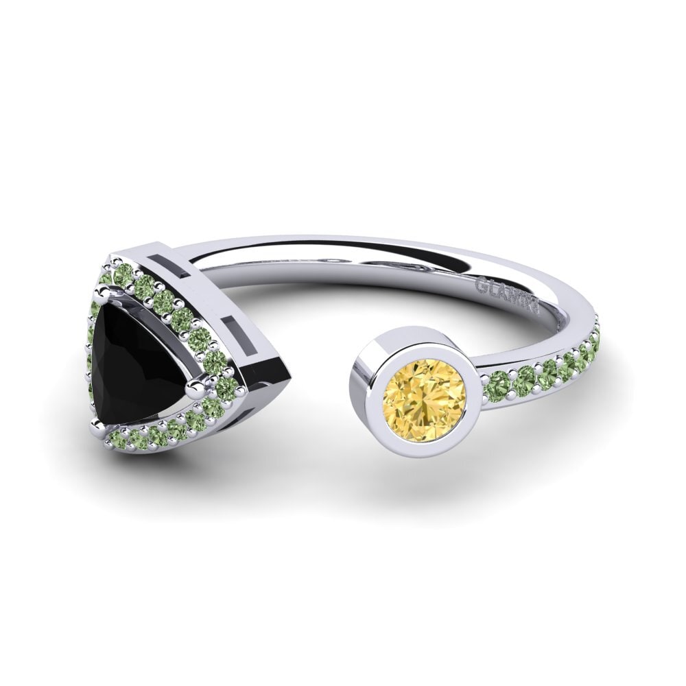 18k Oro Blanco Anillo de compromiso Elberga