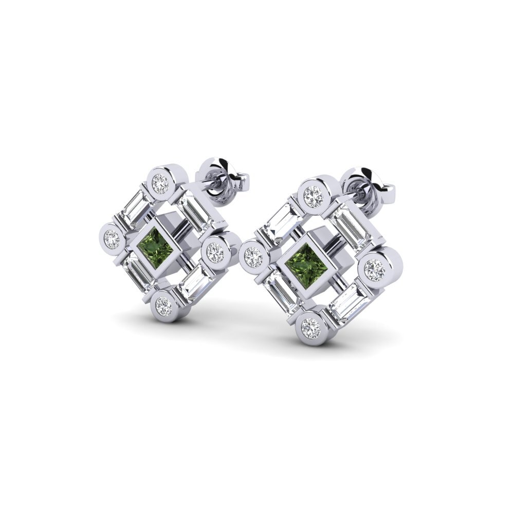 Đá Sapphire Xanh Bông tai nữ Elbeuf