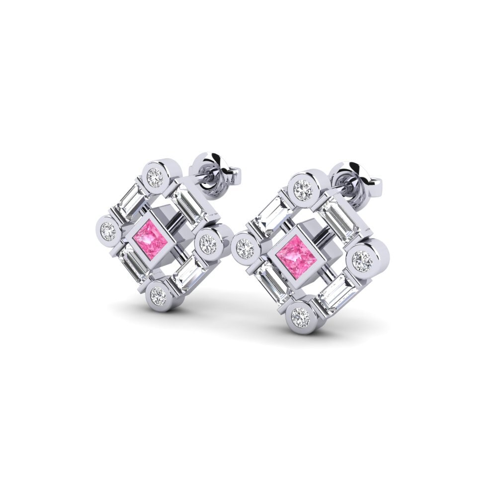 Saphir Rose Boucle d'oreille femme Elbeuf