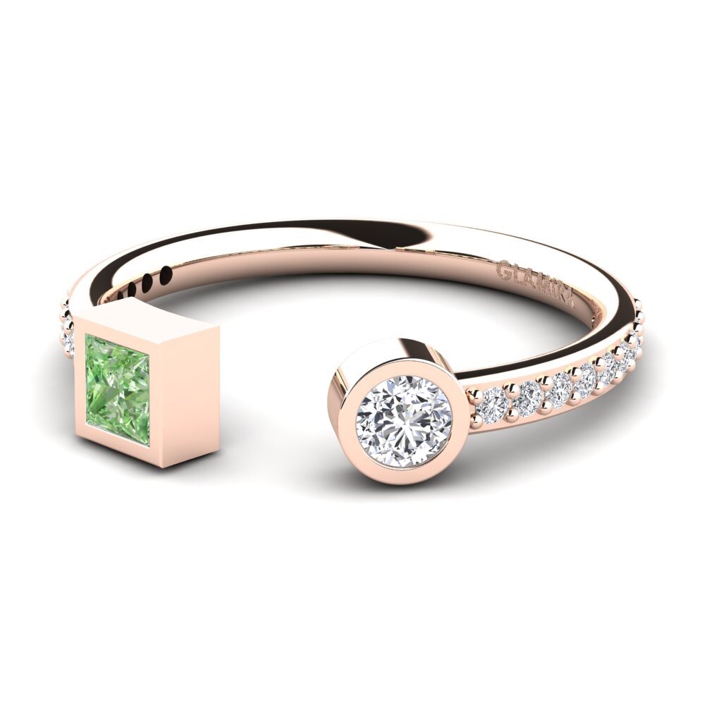 Diamante Verde Anel Eldorada