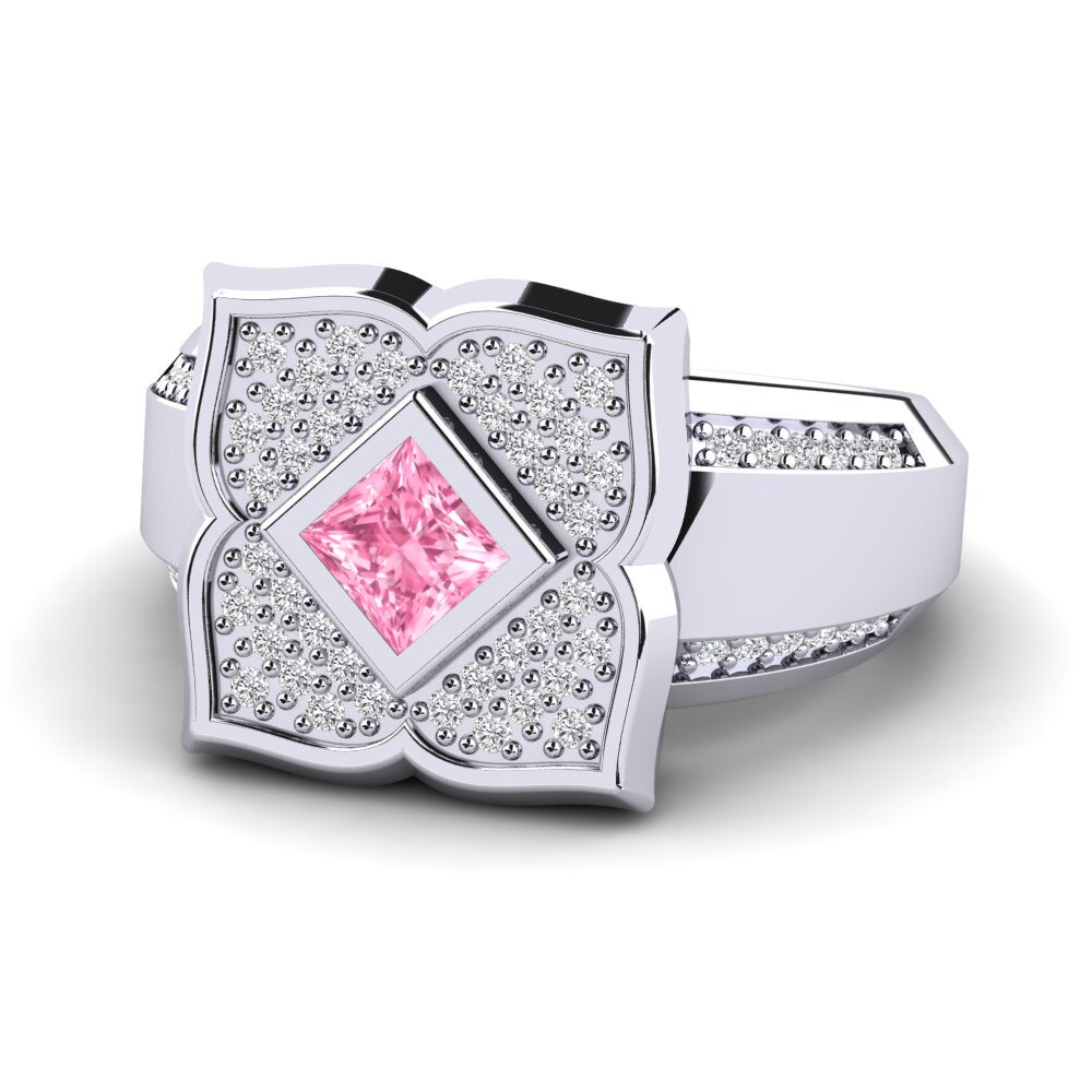 Princesa Zafiro Rosado Anillo Eleadora